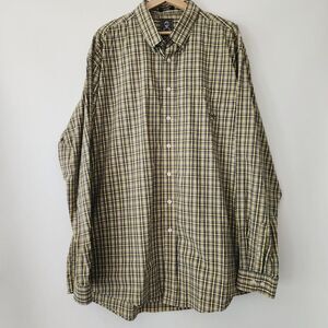 Cinch yellow gray‎ plaid long sleeve button down western shirt mens size XXL